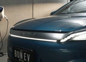 Charging vehicle with EV charger.