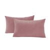 Gioia Casa Twin-Pack Velvet Cushion Covers – Soft Microfibre Cushion Covers with Hidden Zipper (Blush, 30cm*50cm)