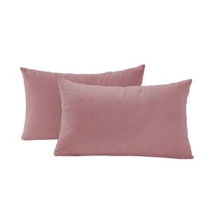 Gioia Casa Twin-Pack Velvet Cushion Covers – Soft Microfibre Cushion Covers with Hidden Zipper (Blush, 30cm*50cm)