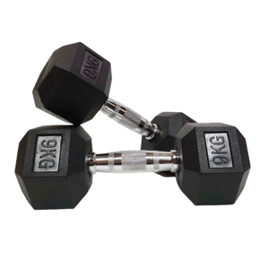 Morgan Rubber Hex Dumbbells - Pair [9kg]
