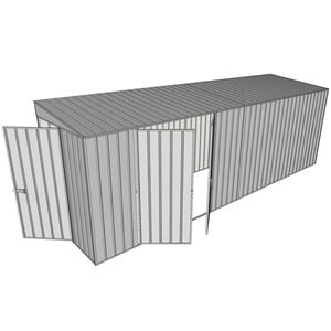 Build-a-Shed 1.5 x 6 x 2m Hinged Door Tunnel Shed With Double Hinged Side Doors - Zinc