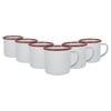 Argon Tableware 130ml Enamel Espresso Cups - Red - Set Of 6 Metal Drinking Mugs Teacup Coffee Mug Set Hot, Cold Drinks Cups