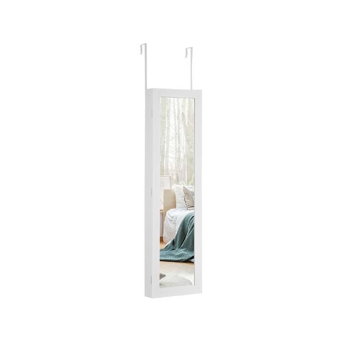 Costway Door/wall Mounted Mirror Jewellery Cabinet White