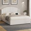Oikiture Bed Frame Queen Size With Gas Lift Storage Usb Charging Boucle