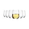 LAV 12 Piece Gaia Stemless White Wine Glasses Set - Modern Glass Goblets Tumblers - 360ml