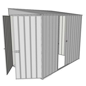 Build-a-Shed 1.5 x 2.3 x 2m Single Sliding Side Door Skillion Shed - Zinc