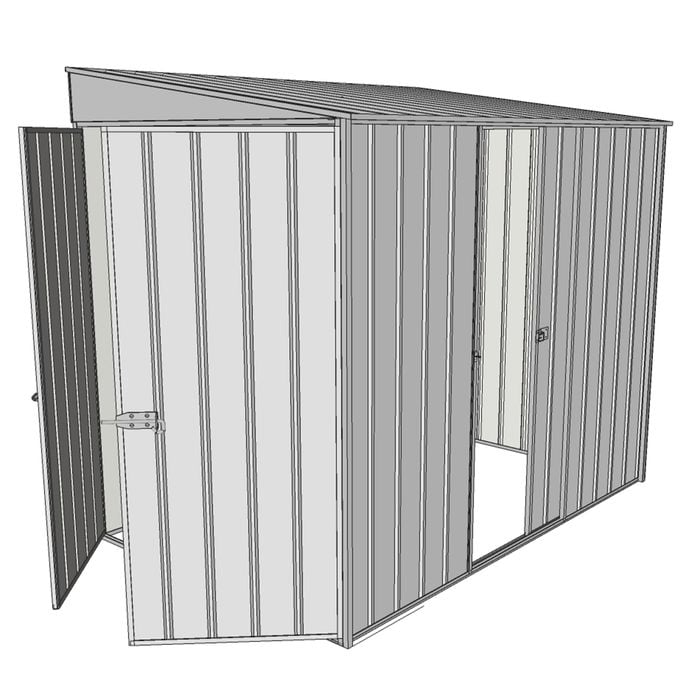 Build-a-Shed 1.5 x 2.3 x 2m Single Sliding Side Door Skillion Shed - Zinc