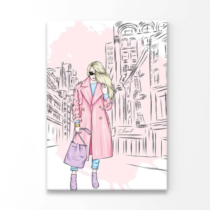 Lady With Elegant Fashion Store Print 100% Australian Made 100x150cm (Stretched Canvas)