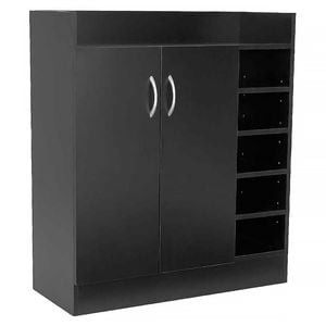 Shoe Cabinet Rack Storage Organiser - 80 x 30 x 90cm - Black