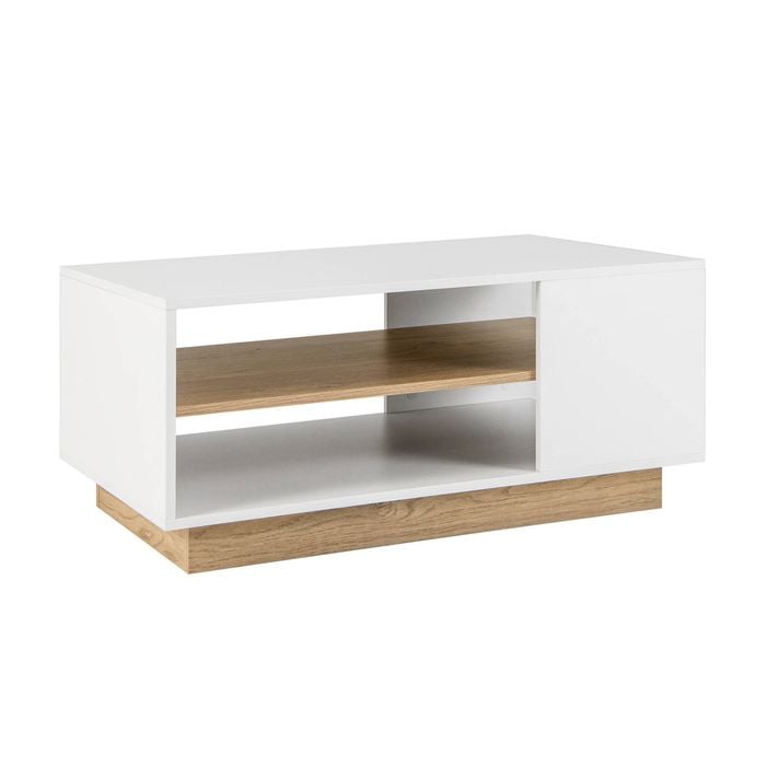 Costway 3-tier Coffee Table Modern Tea Table Square Sofa Side Table White
