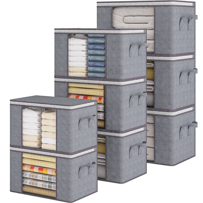 8-Pack 90L Clothes Storage Bag Set with Handles for Organizing