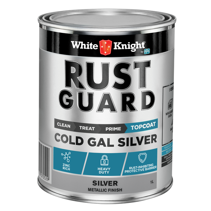 White Knight 1L Cold Gal Silver Rust Guard Primer Paint