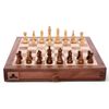 Portable Carved Sheesham Chess and Checker Board Set