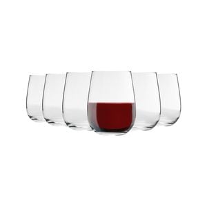 Gaia Stemless Red Wine Glasses Set - 475ml - Pack Of 12