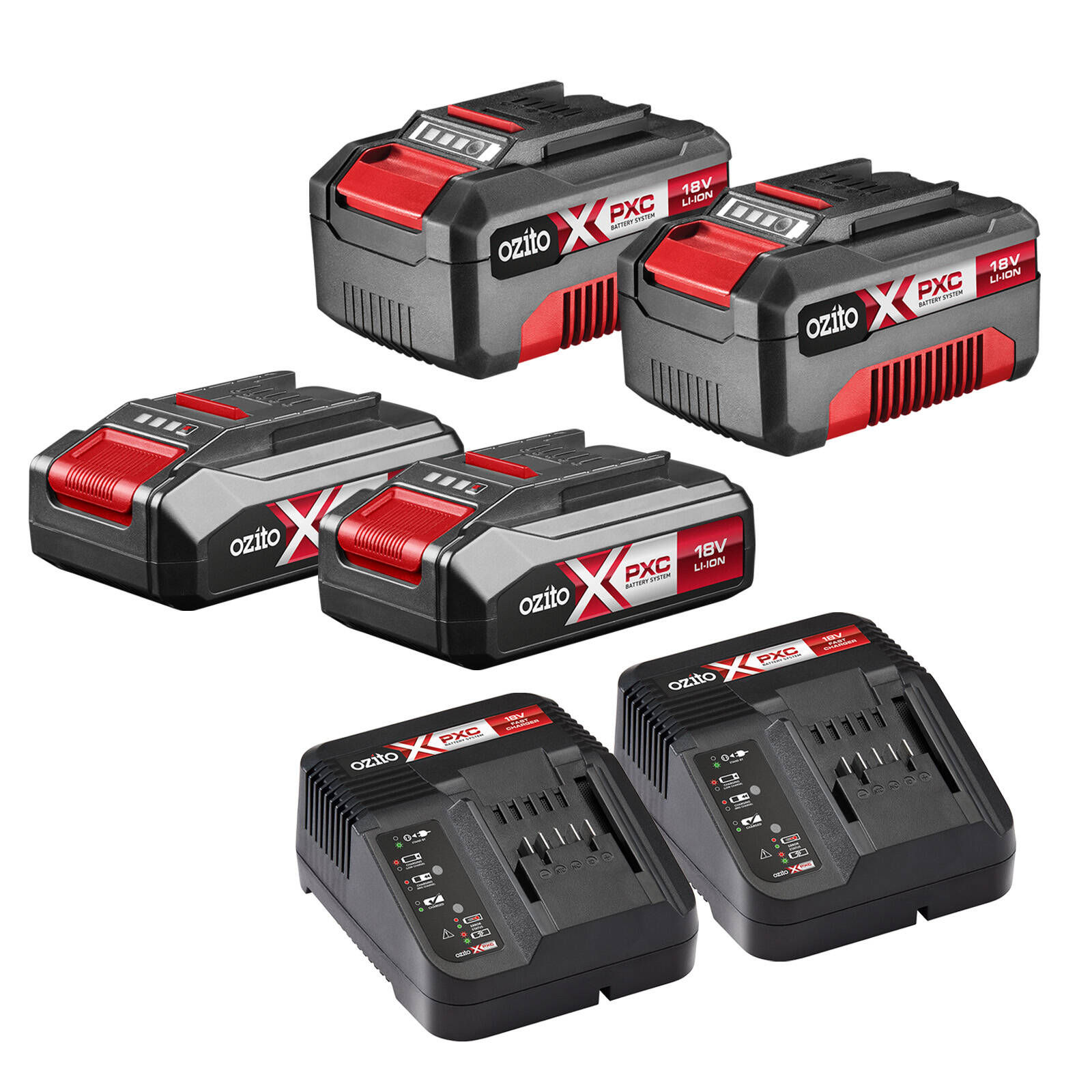 Ozito PXC 18V Ultimate 4 Battery Starter PBC-5080 product image