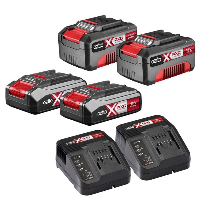 Ozito PXC 18V Ultimate 4 Battery Starter PBC-5080