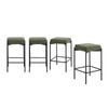 Oikiture 4x Bar Stools Kithen Counter Stool Metal Green