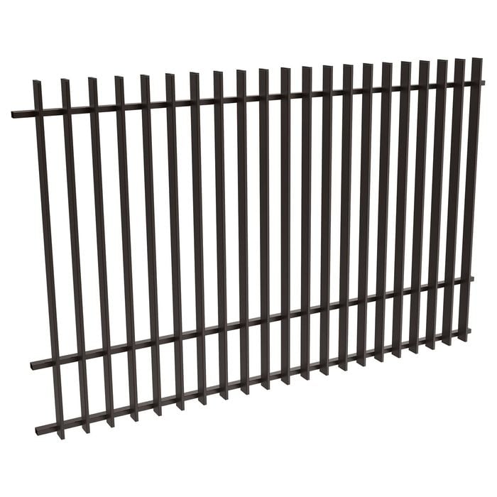 ProtectorAl 1201-2399W x 1500H Satin Black Aluminium Radiator Pool Fence Panel with mid rail