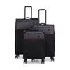 3pc Paklite Outline Travel Luggage Spinner Wheels Suitcase Set Black/red