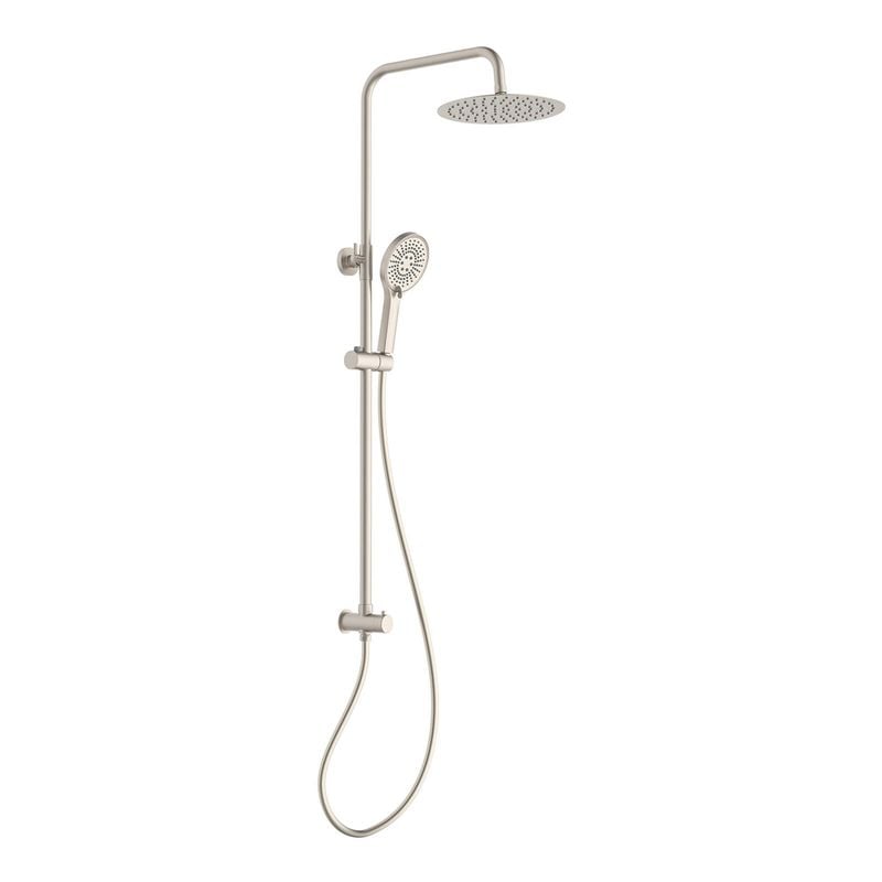 Mondella Resonance Brushed Nickel 5 Function Exposed Rail Shower and Hand Set WELS 3 Star 9L/min