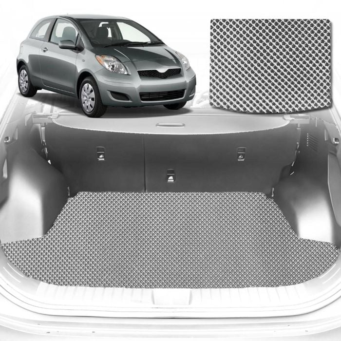 6D Diamond Car Boot Mat for Toyota Yaris 2005-2010-Cargo Mat-Grey-Outback GT