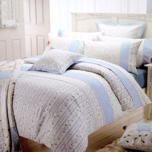 Belmondo 225TC Ashby Rose Blue Quilt Cover Set King