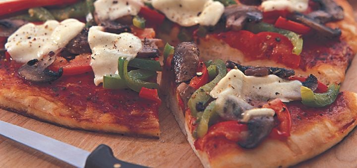 Easy mushroom and vegtable pizza