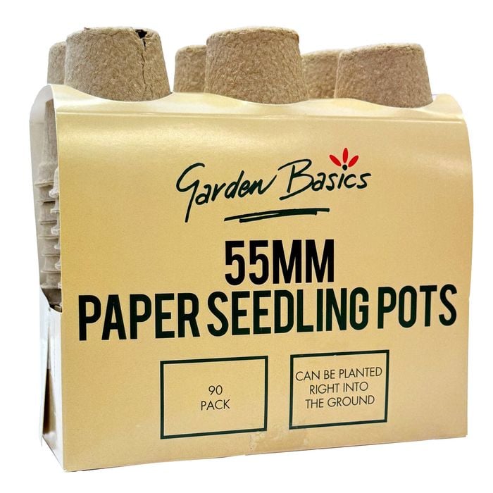 Garden Basics 55mm Paper Seedling Pots - 90 Pack