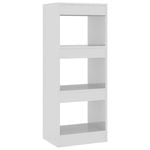 vidaXL Book Cabinet/Room Divider High Gloss White Engineered Wood Storage Rack