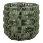 Astin Sinclair 230 x 220mm Green Poly Rattan Basket Planter Small