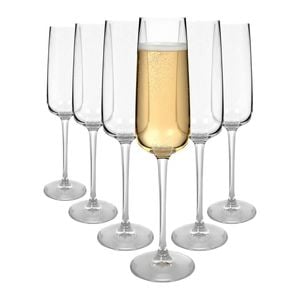 Argon Tableware Knightsbridge Crystal Champagne Flutes - 230ml - Pack Of 6