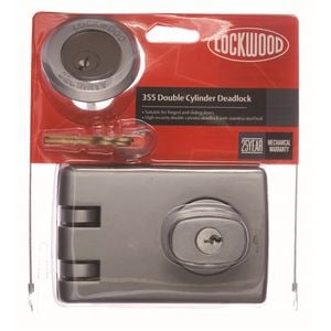 Lockwood Satin Chrome Pearl 355 Double Cylinder Deadlock