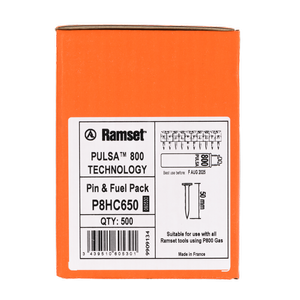 Ramset 50mm Premium Steel And Concrete Drive Pin With Gas - 500 Pack