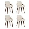 Oikiture 4x Dining Chairs Pu Leather Kitchen Chairs Bentwood Armchair Beige