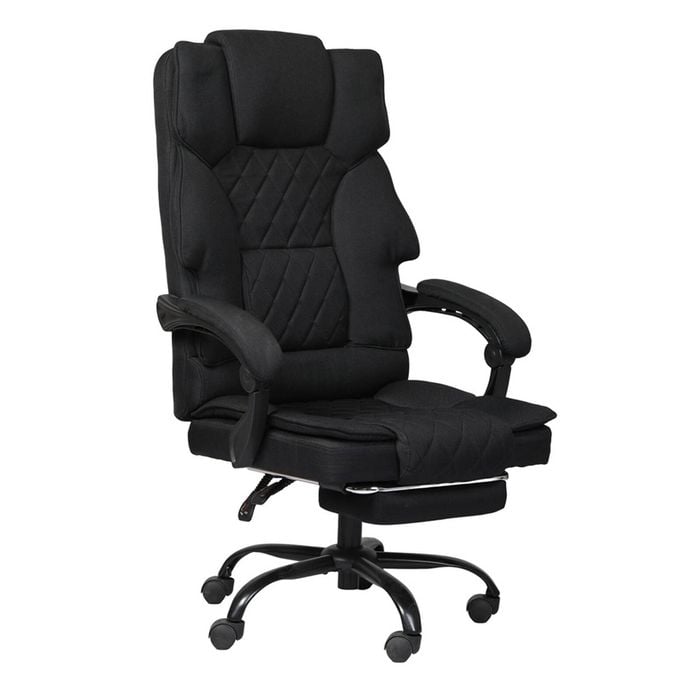 Levede Ergonomic Computer Chair With Footrest Wide Seat Dark Grey