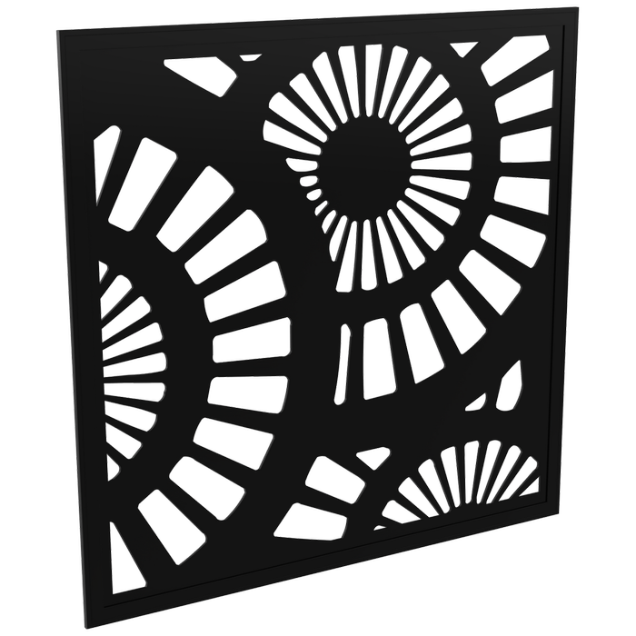 ProtectorAl 300 - 940 x 300 - 940mm Black Sunburst Framed Composite Decorative Panel