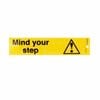 Sandleford 245 x 58mm Mind Your Step Silver Self Adhesive Sign