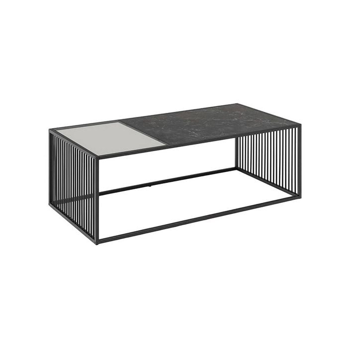 Modern Furniture STRINGTON Rectangular Coffee Table 120cm - Black Marble Effect