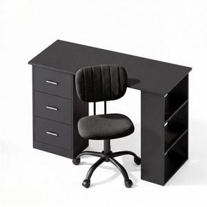 Artiss Home Office Desk & Chair Set 120cm Computer Desk with Drawers Armless Office Chair