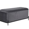 Delani Velvet Ottoman Bench With Storage - Charcoal