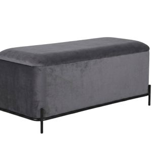 Delani Velvet Ottoman Bench With Storage - Charcoal