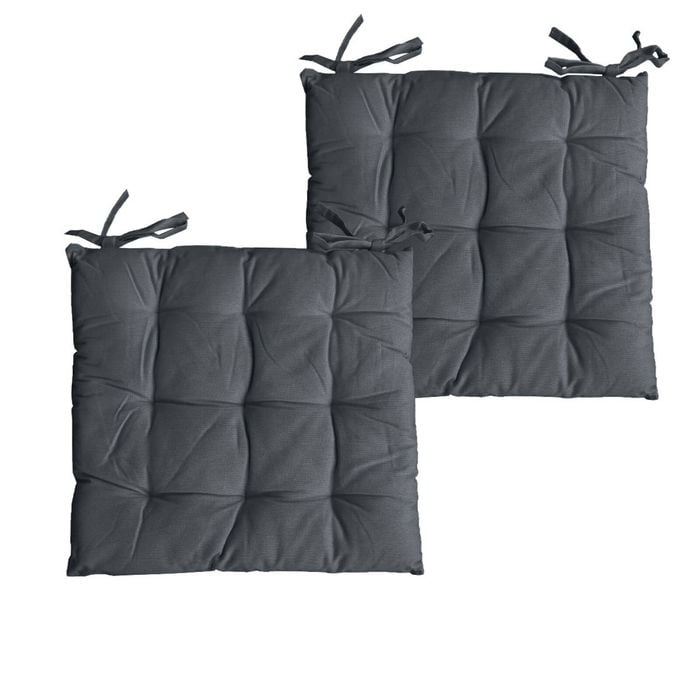Bloomington Set of 2 Colter Cotton Chair Pads Granite