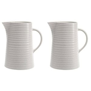 2PK Ecology Gloss Glaze Stoneware Ottawa Drink Decanter Jug 1.6L Calico