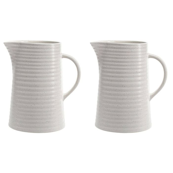 2PK Ecology Gloss Glaze Stoneware Ottawa Drink Decanter Jug 1.6L Calico