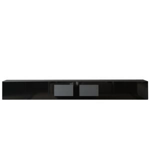 3.6m Glacia Black Floating TV Cabinet