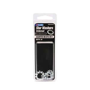 Zenith M8-M12 Assorted Zinc Plated External Star Washer - 6 Pack