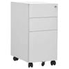 vidaXL Mobile File Cabinet Chest of Drawers Office Storage Light Grey Steel