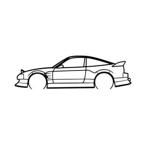 Ignite Laser Nissan 180SX Silhouette Metal Wall Art Coated Black 23.6inch/60cm