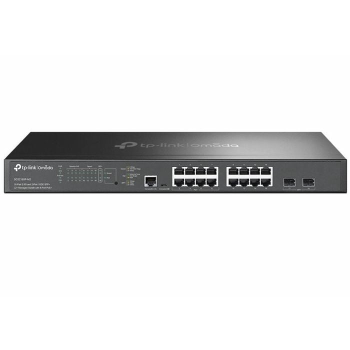 TP-Link SG3218XP-M2, Omada 16-Port 2.5G and 2-Port 10GE SFP+ L2+ Managed Switch with 8-Port PoE+,