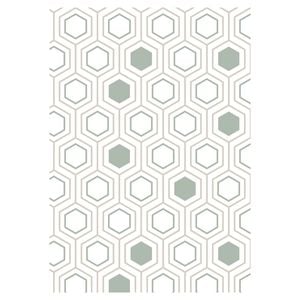 Urban Style Geometric Printed Microfibre Rug – Pastel Hexagons | 160 X 240cm